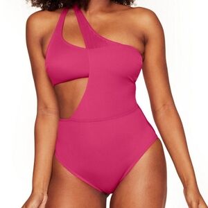 Women's Pink One-Shoulder Swimsuit
